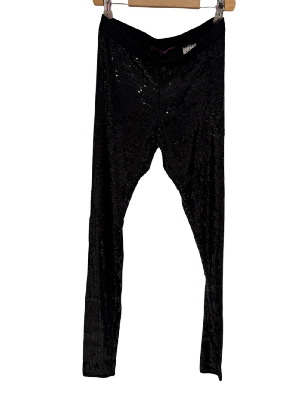 VELVET black sequin leggings - size P (small)